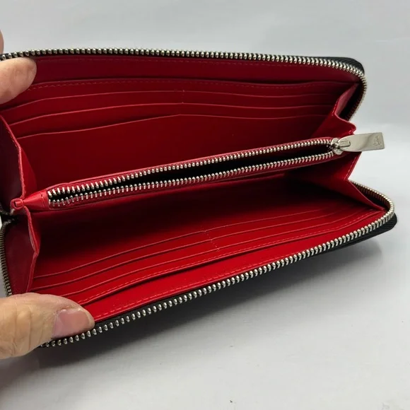 Christian Louboutin Black Zip Around Studded Wallet 21472 - Picture 3 of 4